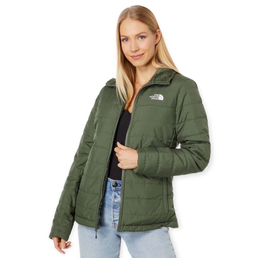 The North Face Mossbud Reversible Jacket Taupe/Green Womens Small